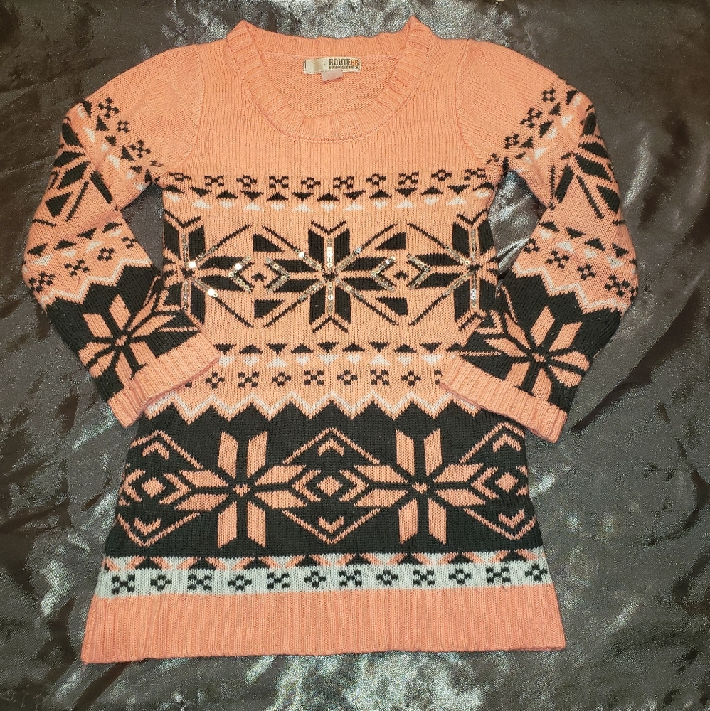 Girls Pink Sweater Dress